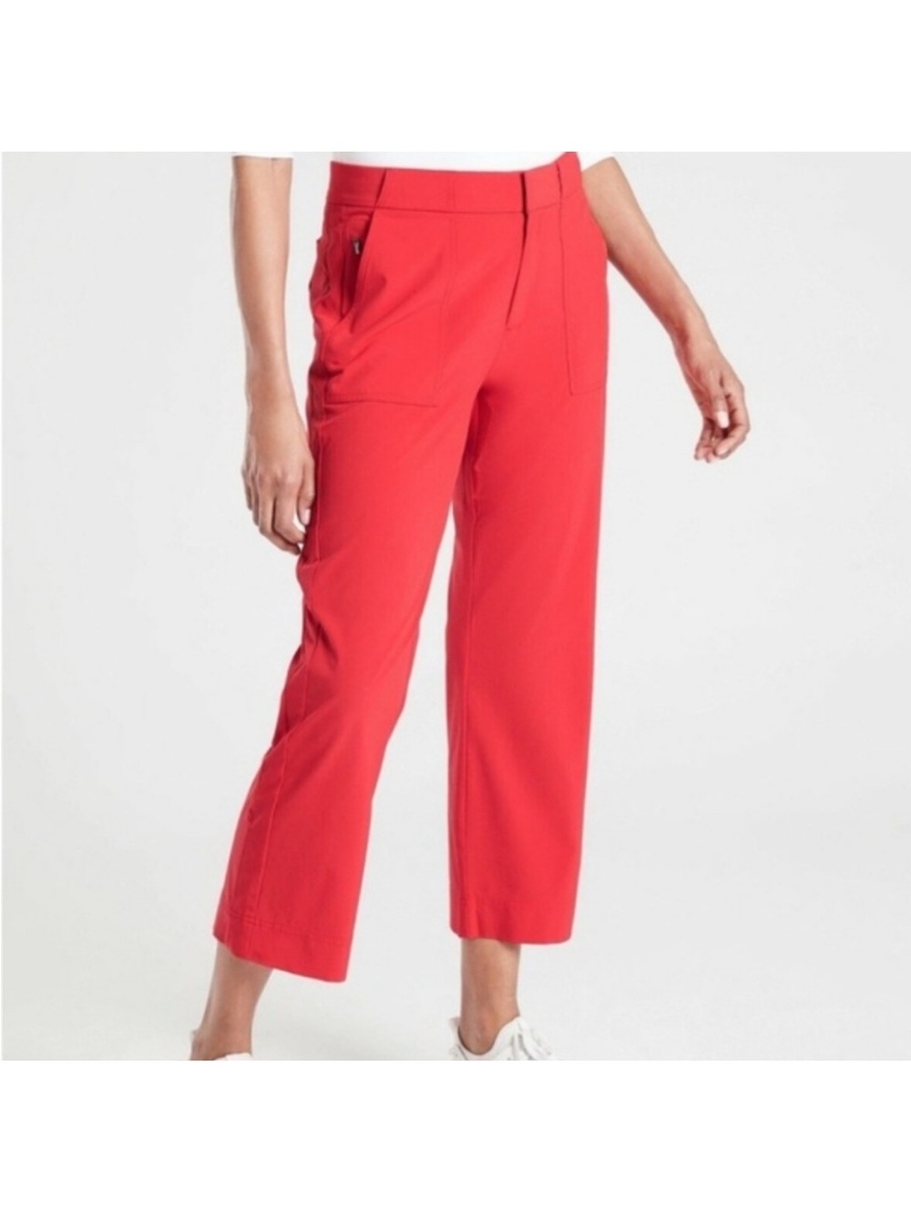 Athleta red Cropped Wide-Leg Pants